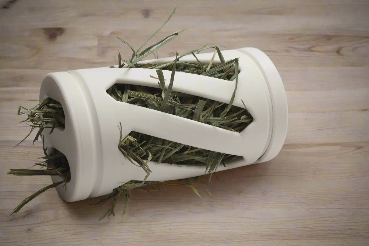 Hay Roller-Matte White Small Animal Rabbit Habitat Toy Accessory