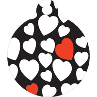 White Hearts HD Dog ID Tag