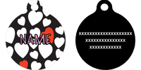 White Hearts HD Dog ID Tag