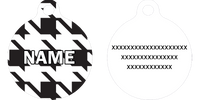 Houndstooth White and Black HD Dog ID Tag
