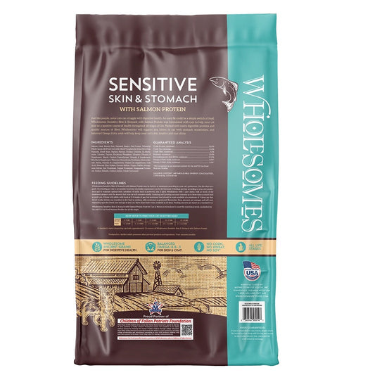 Wholesomes Sensitive Skin & Stomach Salmon Dry Cat Food (10lb) - Wholesomes Cat Food - The Family Pet