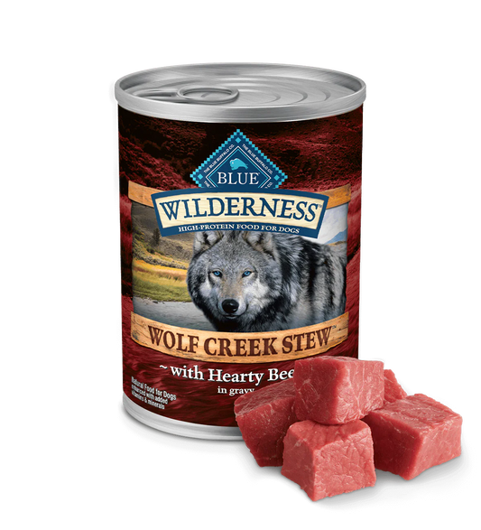 Blue Buffalo Wilderness Wolf Creek Stew Adult Dog Hearty Beef Stew Wet Dog Can (12.5oz)