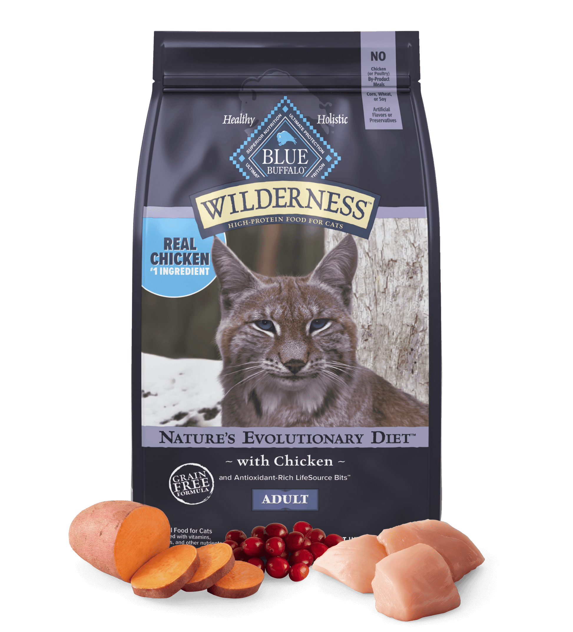 Blue Buffalo Wilderness Adult Chicken Recipe Dry Cat Food (12lb) - Blue Buffalo Dry Cat Food - The Family Pet