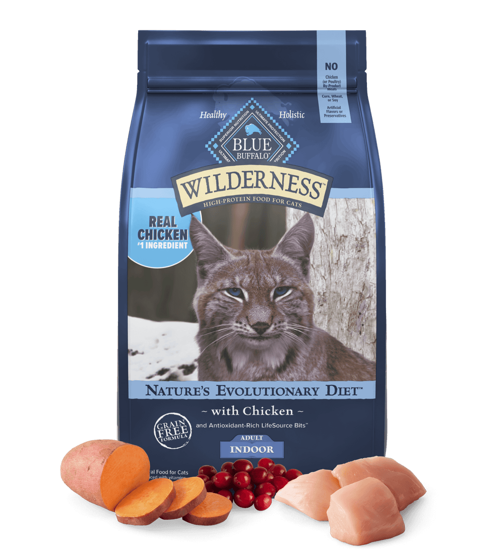 Blue Buffalo Wilderness Adult Cat Indoor Chicken Recipe Grain-Free Dry Cat Food