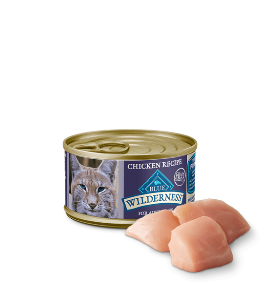 Blue Buffalo Wilderness Adult Chicken Entree Wet Cat Can (3oz) - Blue Buffalo Cat Food - The Family Pet