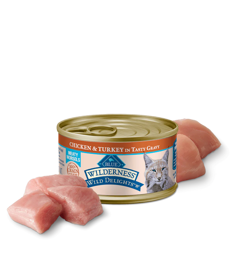 Blue Buffalo Wilderness Wild Delight Adult Chicken and Turkey Entree Wet Cat Can (3oz)