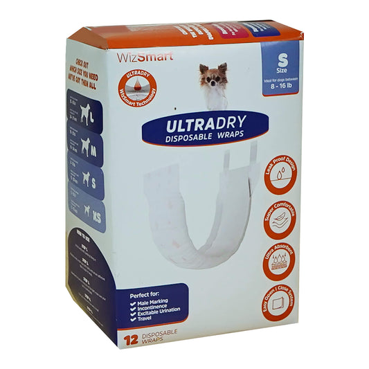 Wizsmart Ultradry Disposable Male Dog Wraps Dog Training Pet