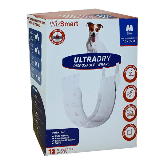 Wizsmart Ultradry Disposable Male Dog Wraps Dog Training Pet