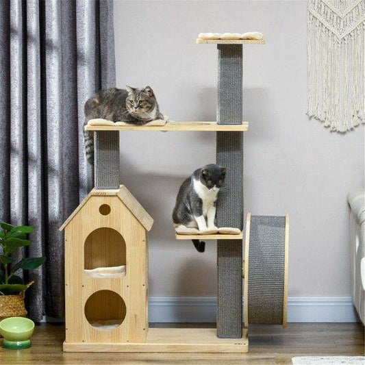 Purrfect Pet Kingdom Wooden Cat Tower Furniture as picture Purrfect Pet Kingdom