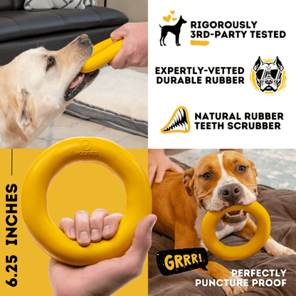 Monster K9 Durable Dog Toy in Yellow, Perfectly Puncture Proof and Teeth Scrubber for Dogs