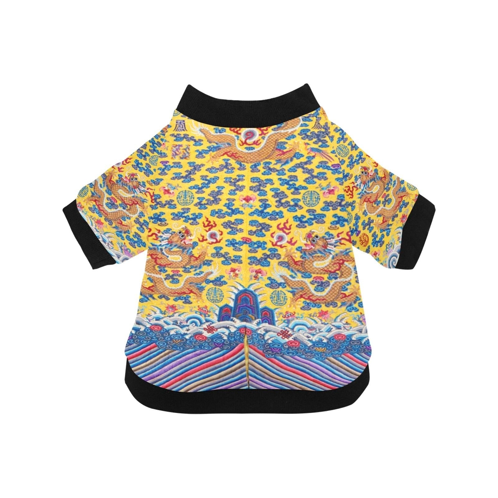 Pet Apparel Yellow Qing Dynasty Dragon Round Neck Shirt - main product image for pet apparel