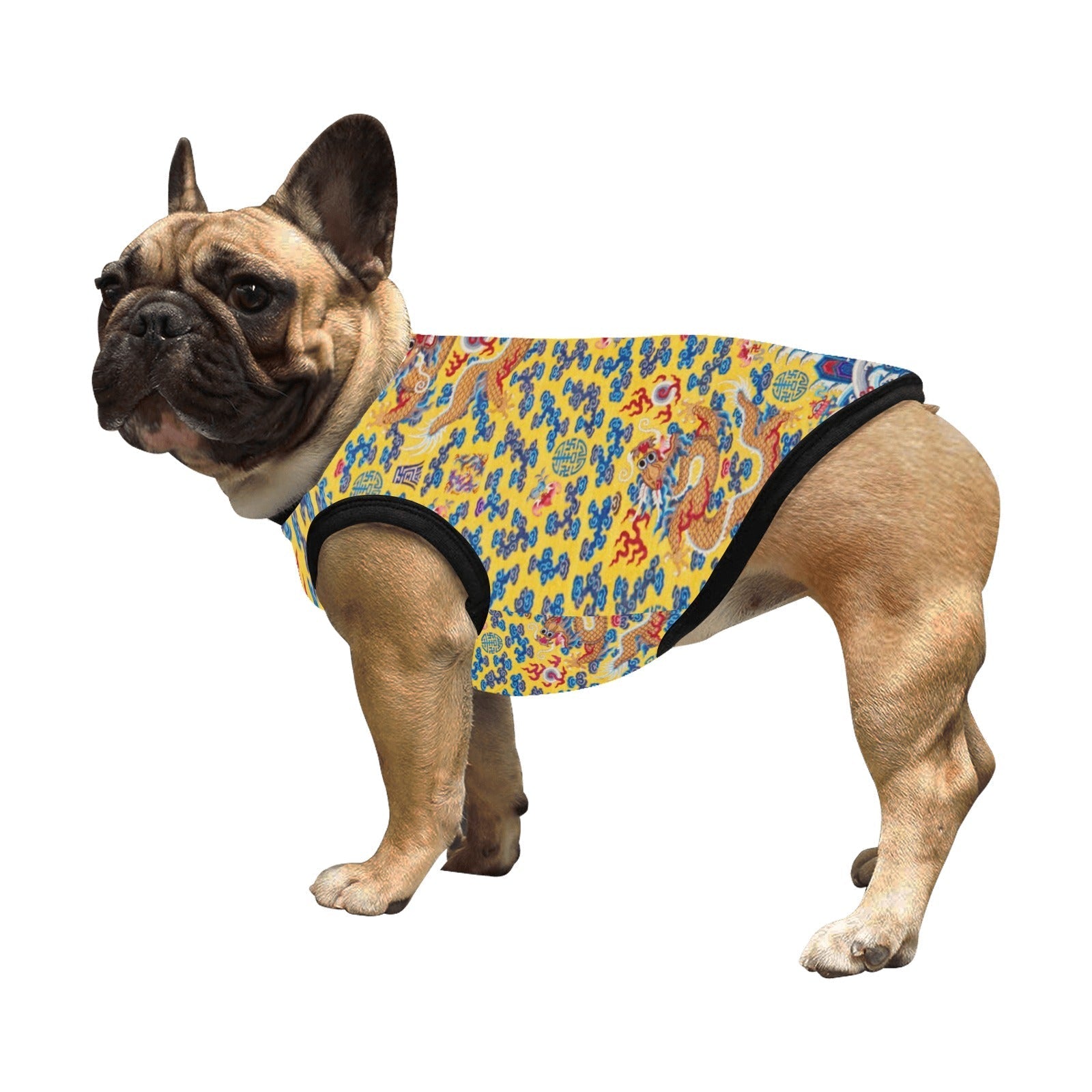 Pet Supply Yellow Qing Dynasty Dragon Tank Top for Daily Use - detail product image for pet supply