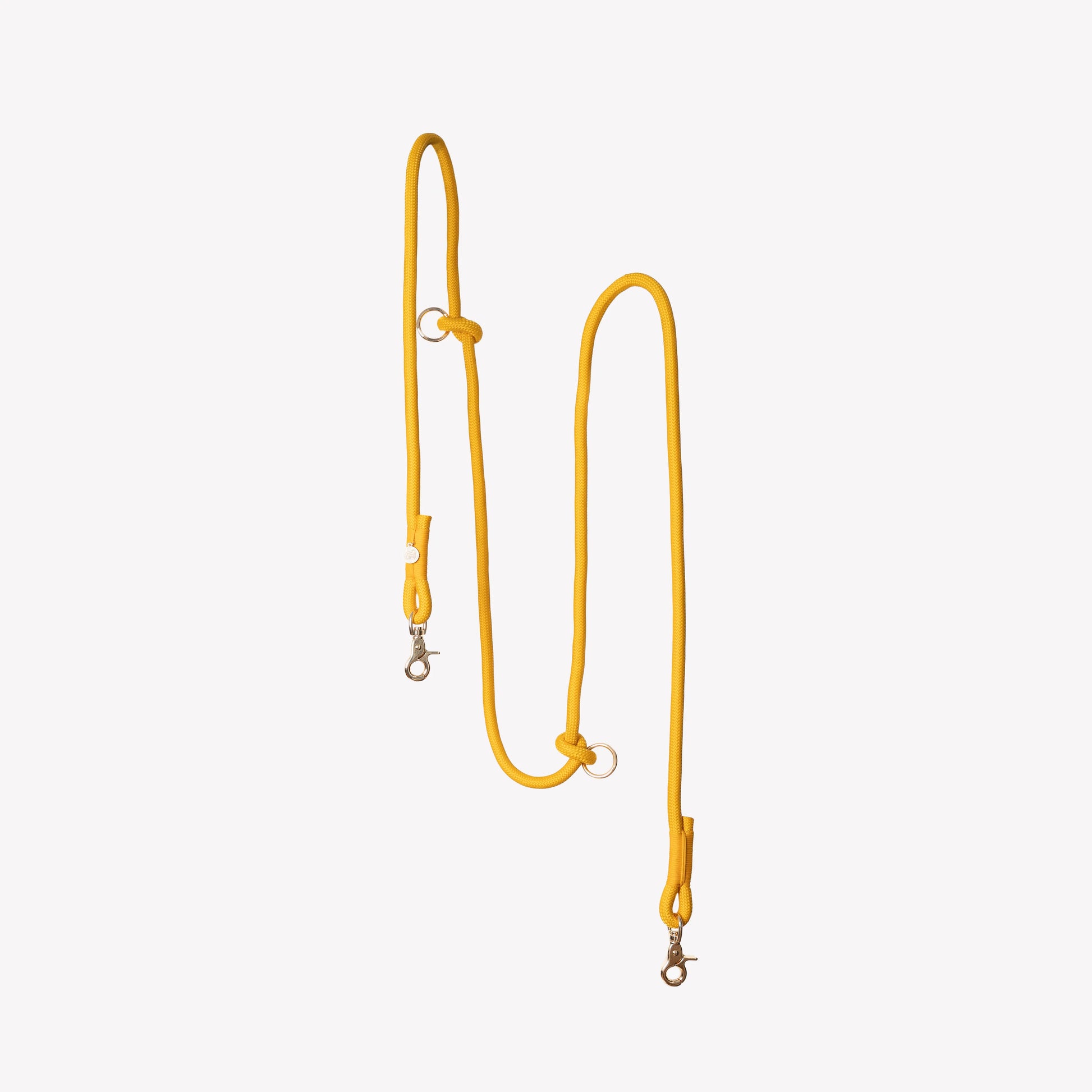Yellow hands-free braided leash by FURLOU, perfect for walking dogs comfortably and stylishly, priced at $40.00.
