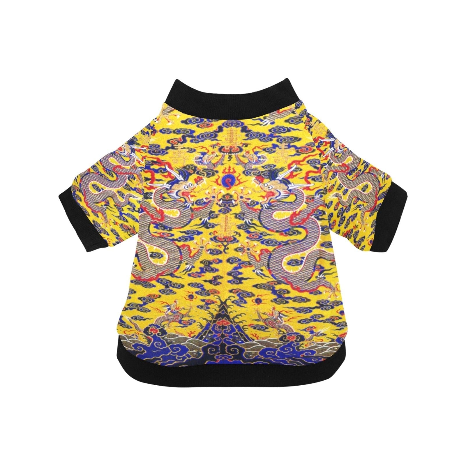 Pet Apparel Yellow Imperial Dragon Round Neck Shirt Essentia - main product image for pet apparel