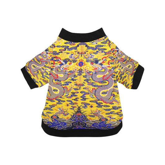 Pet Apparel Yellow Imperial Dragon Round Neck Shirt Essentia - main product image for pet apparel
