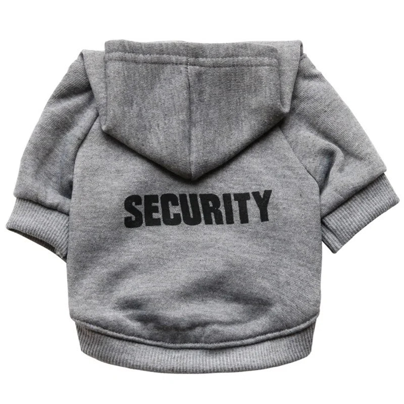 Fun Dog Clothes - Hoodie - Mimarta - Gray Security - Large - 28095_9SDWFQI