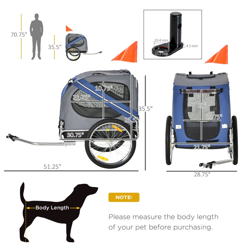 Bike Trailer Cargo Cart for Dogs and Pets - Purrfect Pet Kingdom